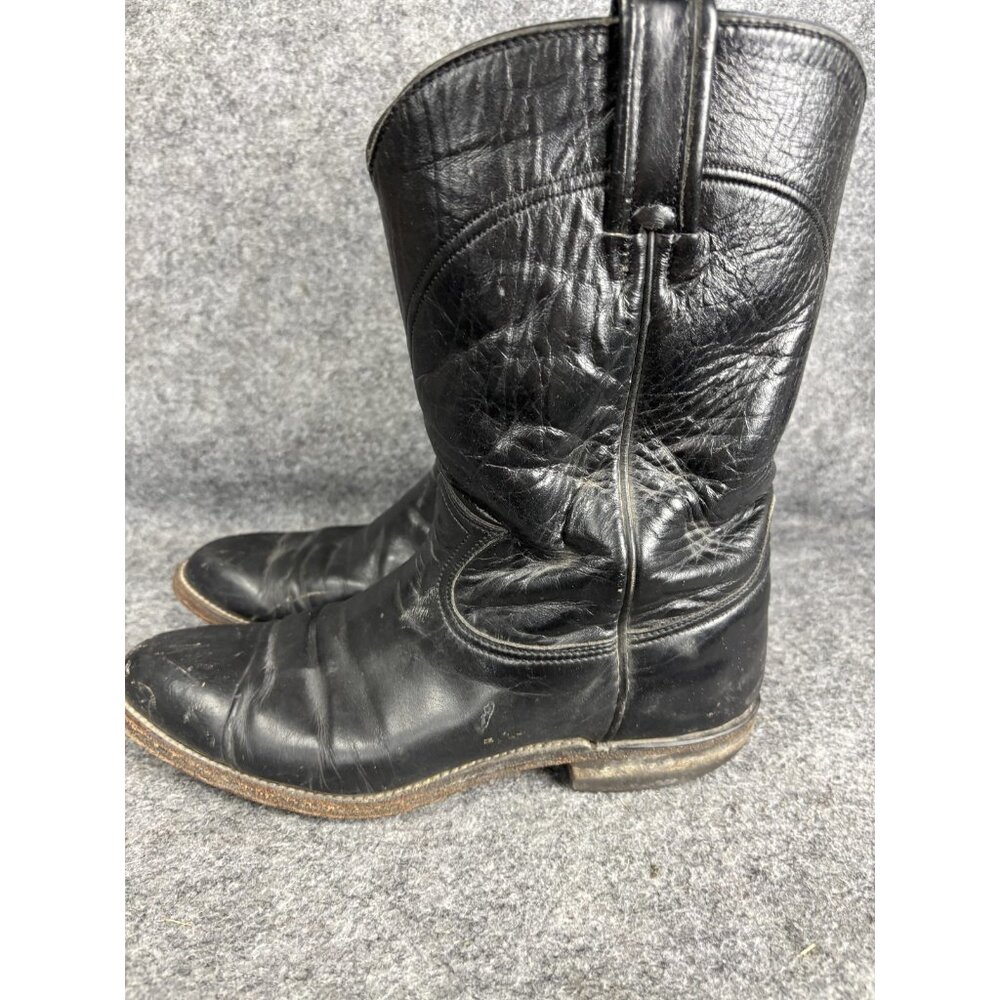 Vintage Hondo Boots Mens Size 8 Black Leather Western Cowboy‎ Riding 90s